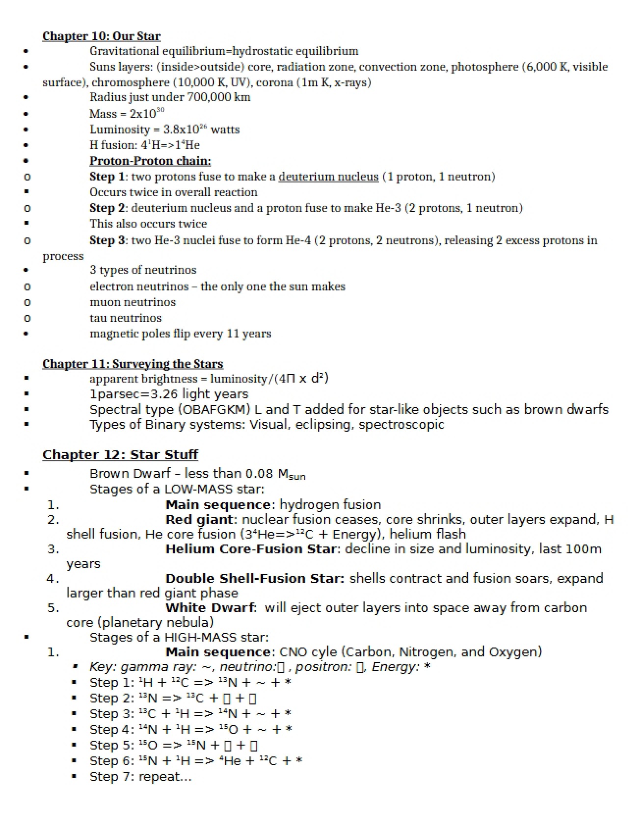 Cheat Sheet for Final Exam