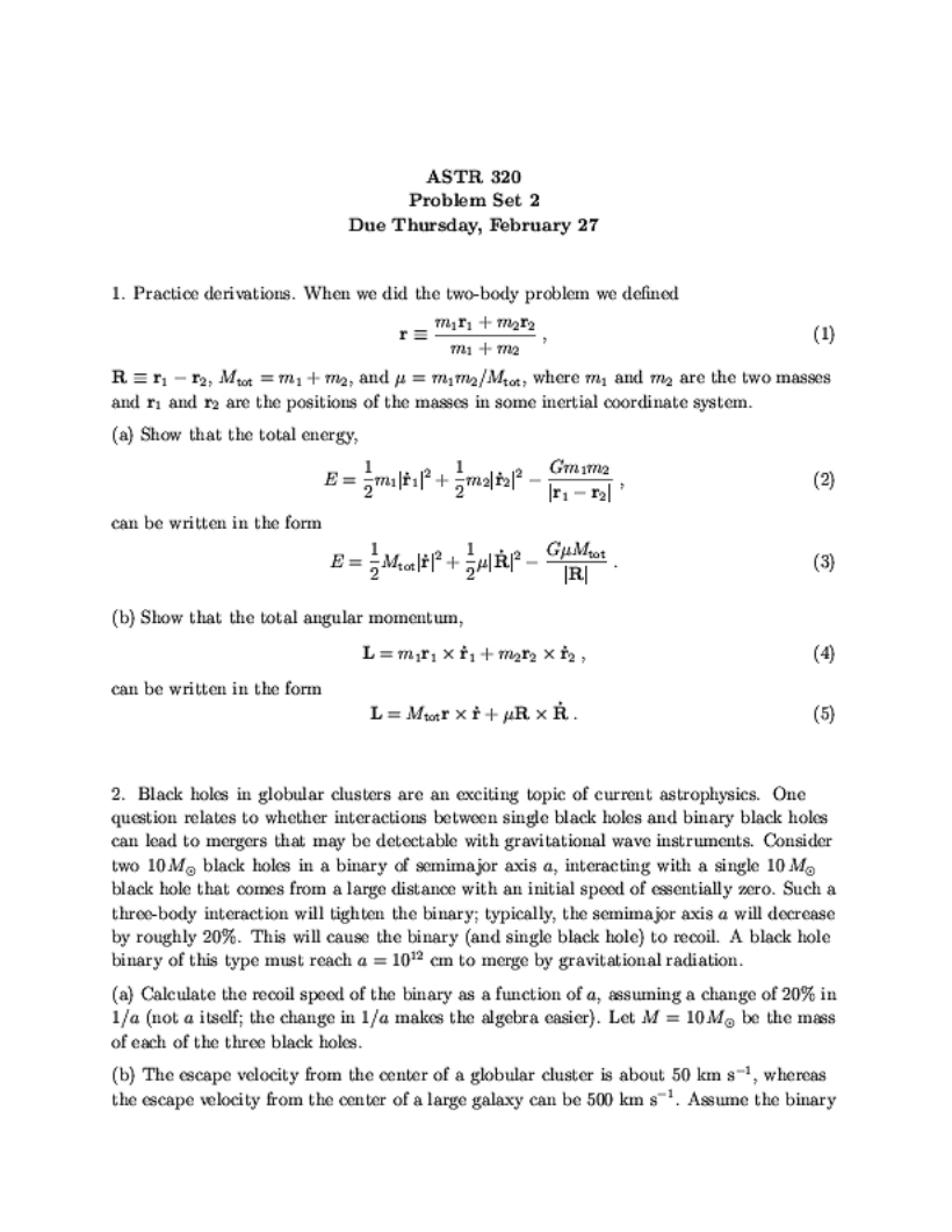 Second Problem Set
