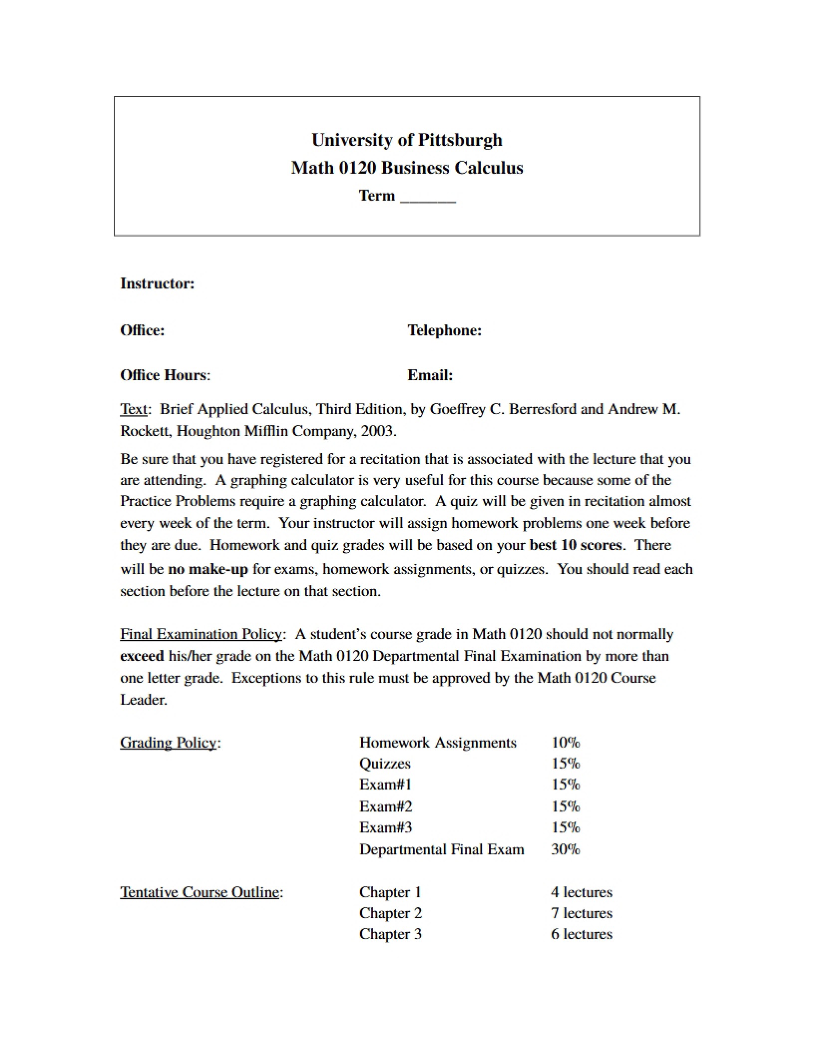 Calculus for Business
