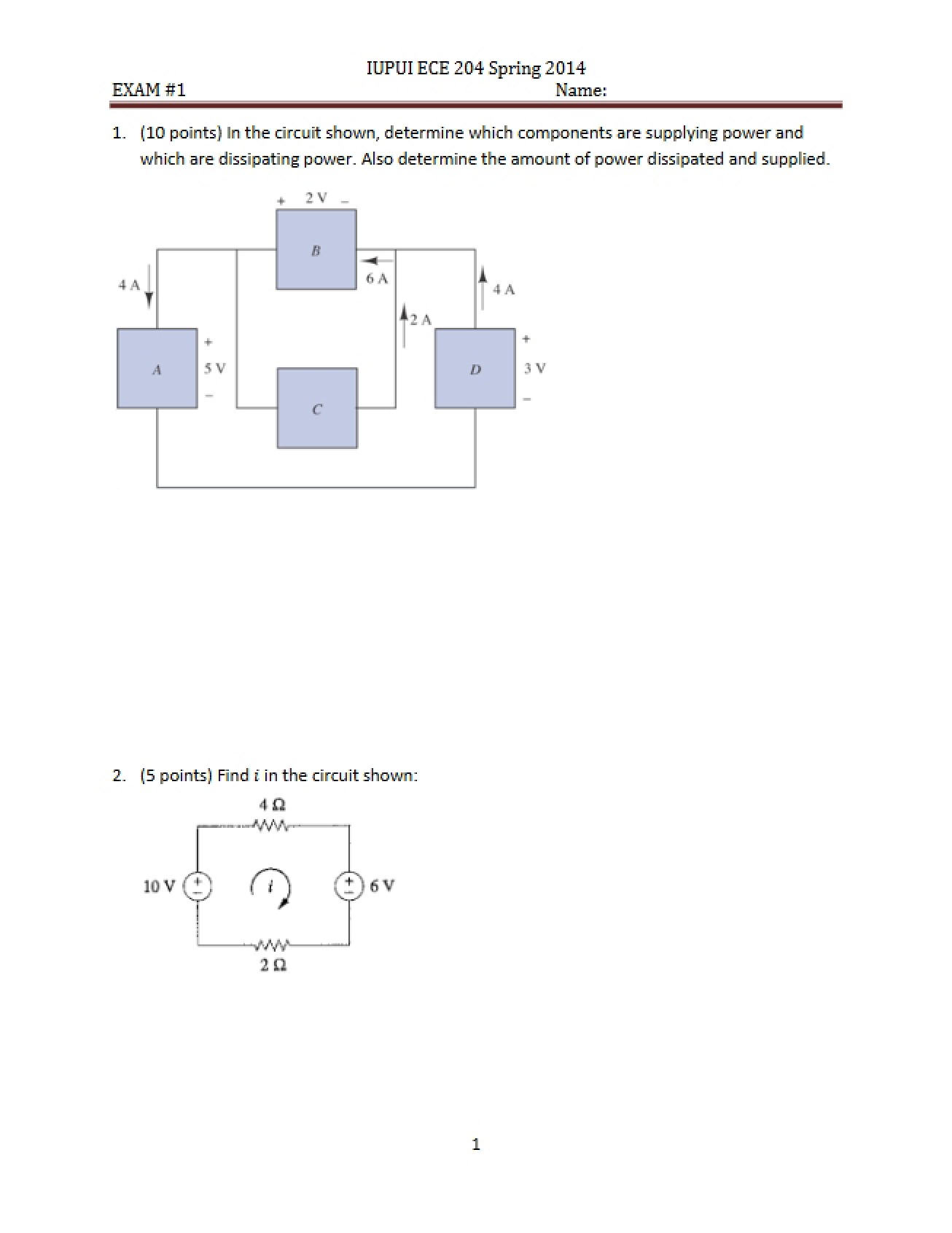 Exam 1 for Spring 14