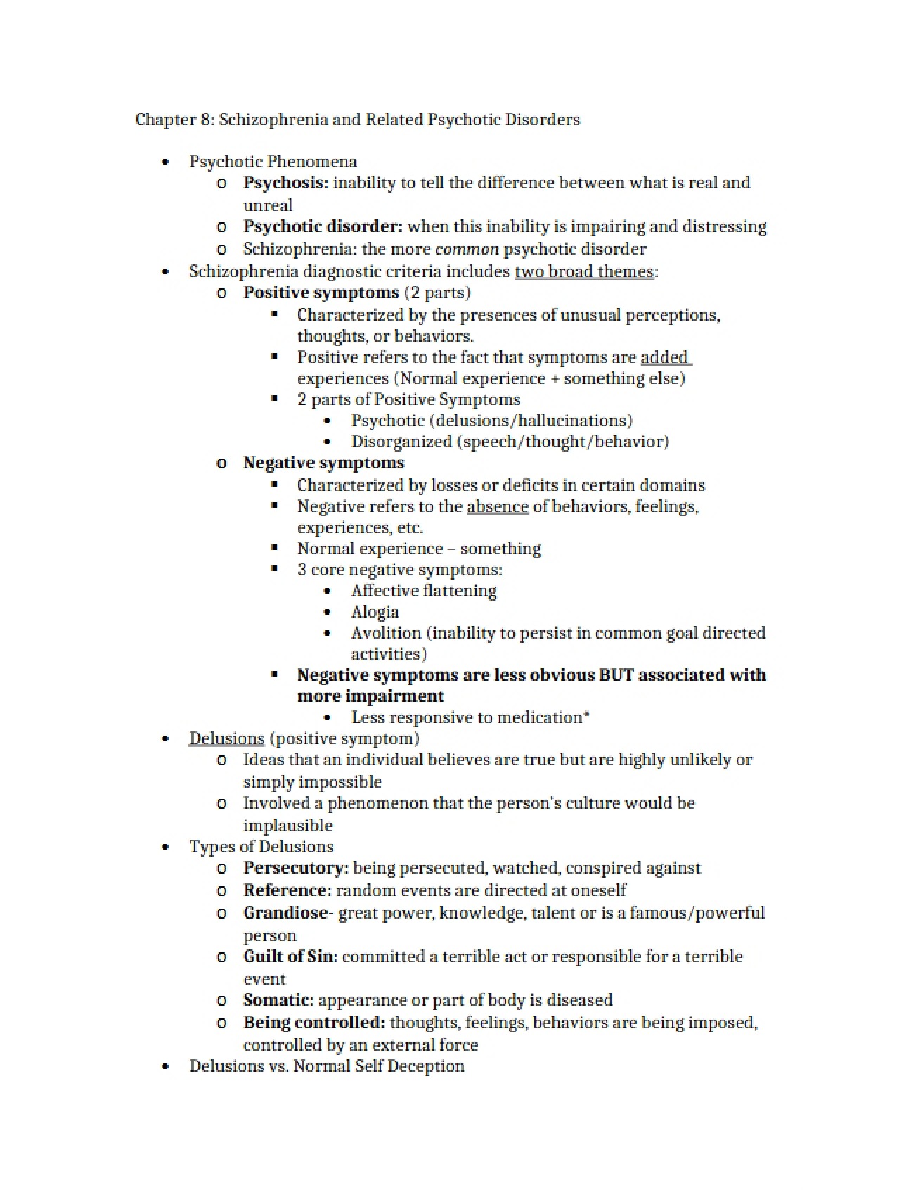 Eighth Chapter on Schizophrenia