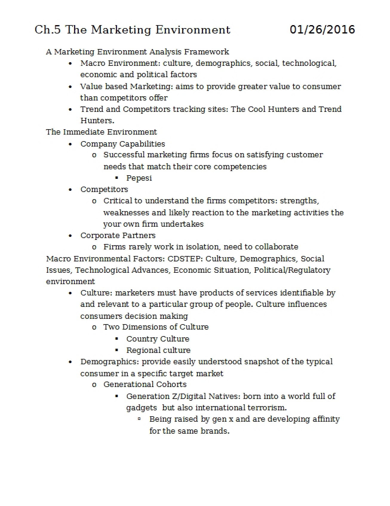 Marketing Environment