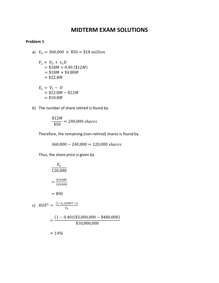 ADM3350 Midterm Exam Solutions