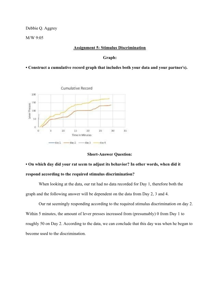 Analyzing Rat Behavior and Stimulus Discrimination