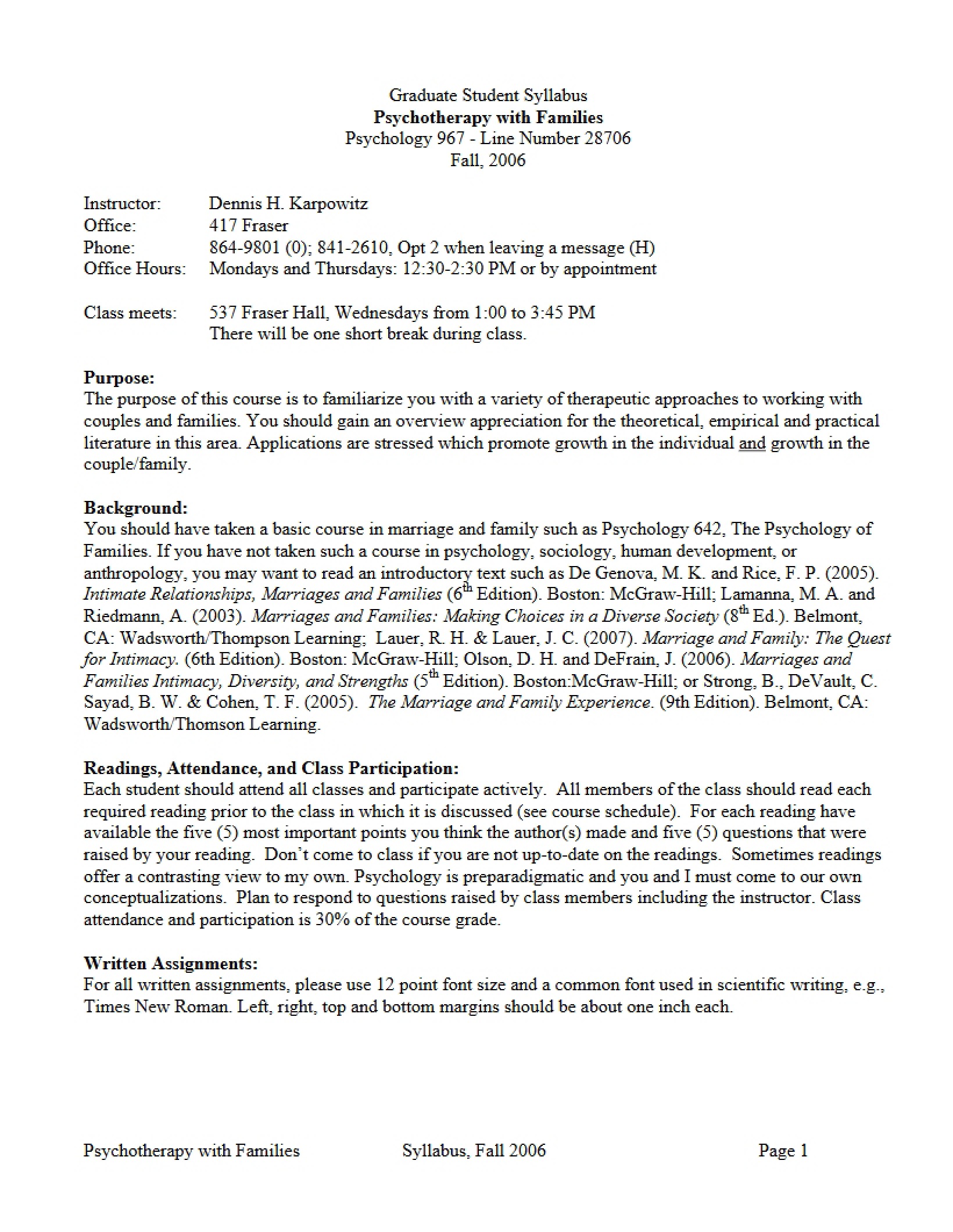 Fall 2006 Syllabus