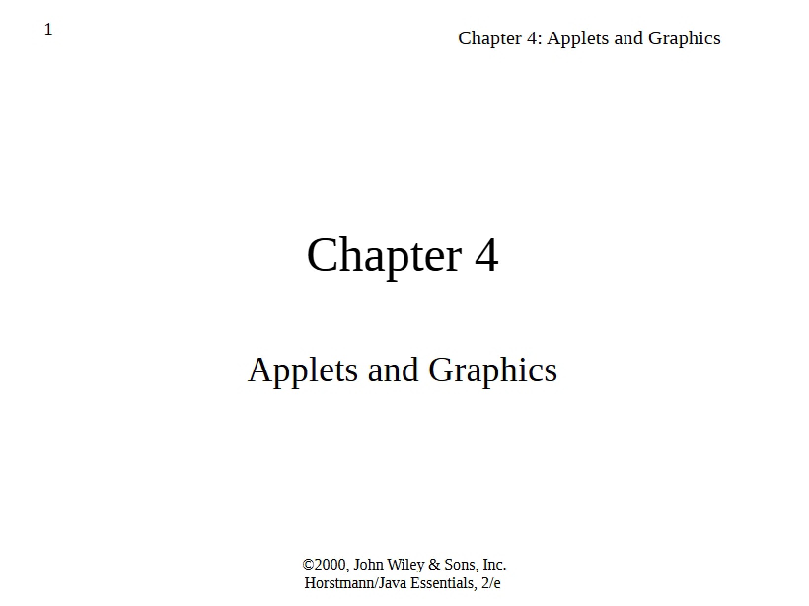 Graphics and Applets Chapter 4