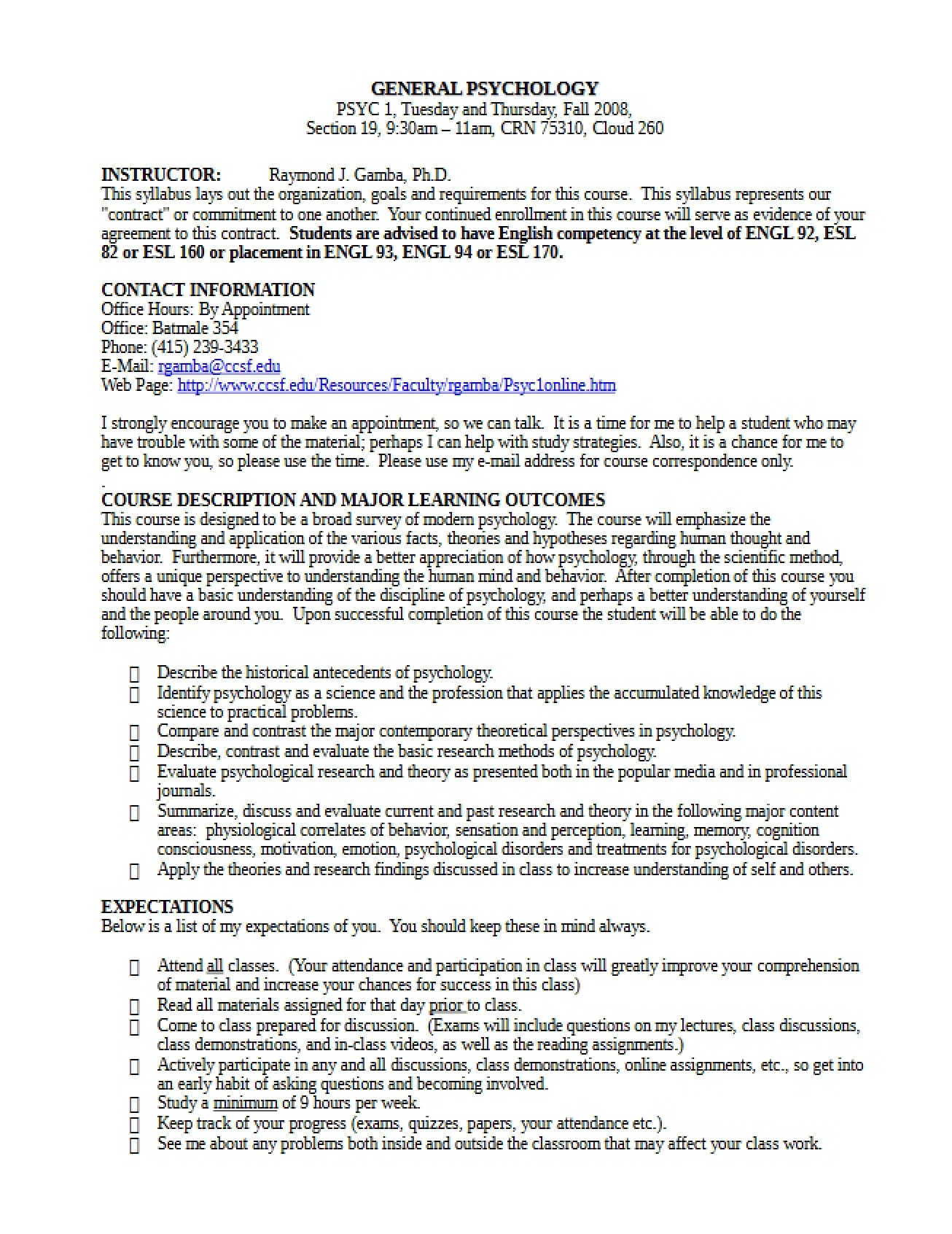 Psych 1 Syllabus Part 1