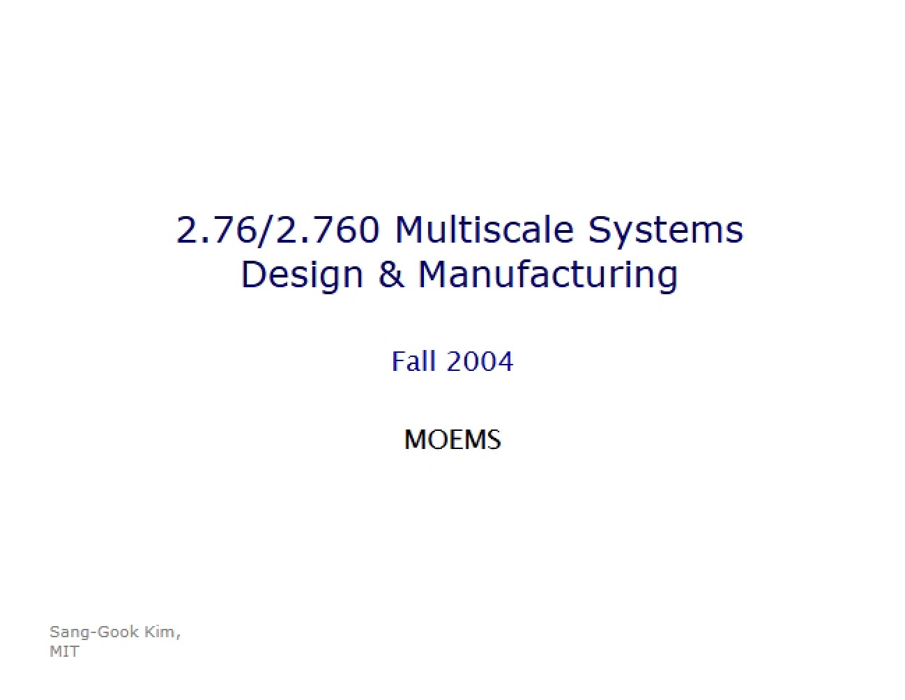 Multi-Scale System Notes