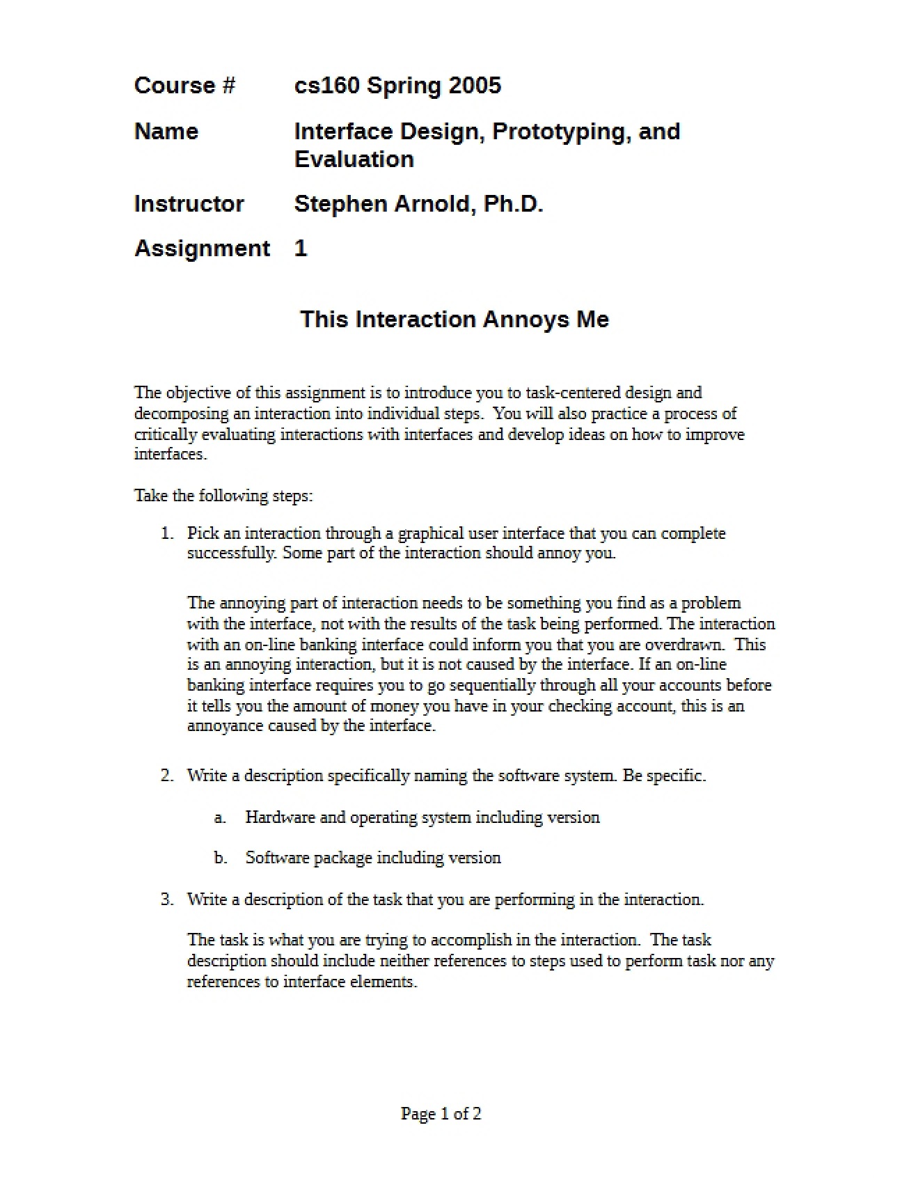 Course Assignment