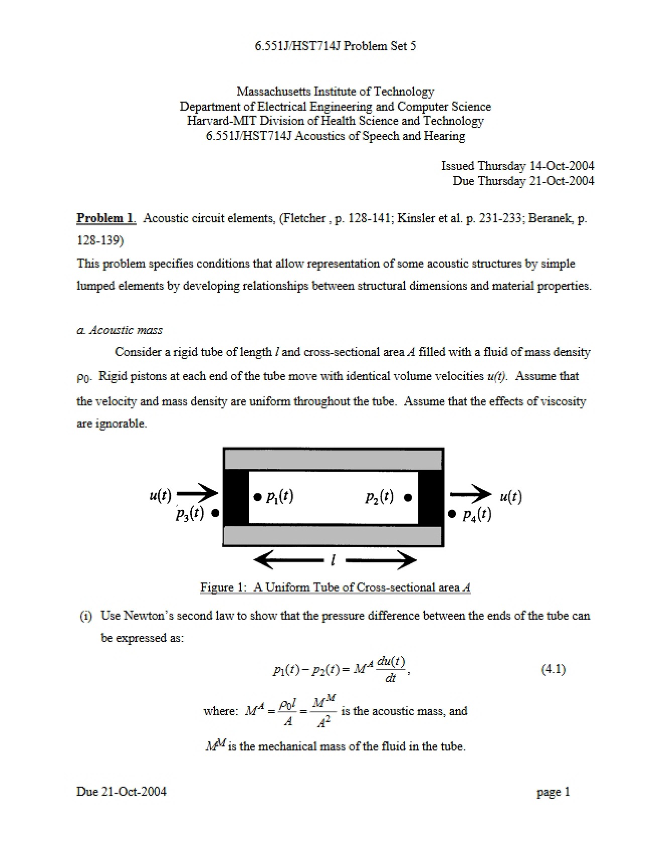 Fifth Problem Set