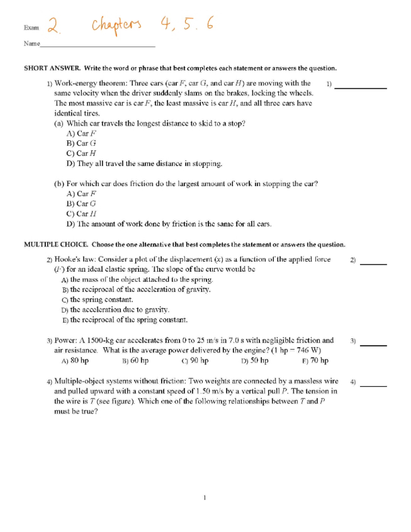 Second Practice Examination