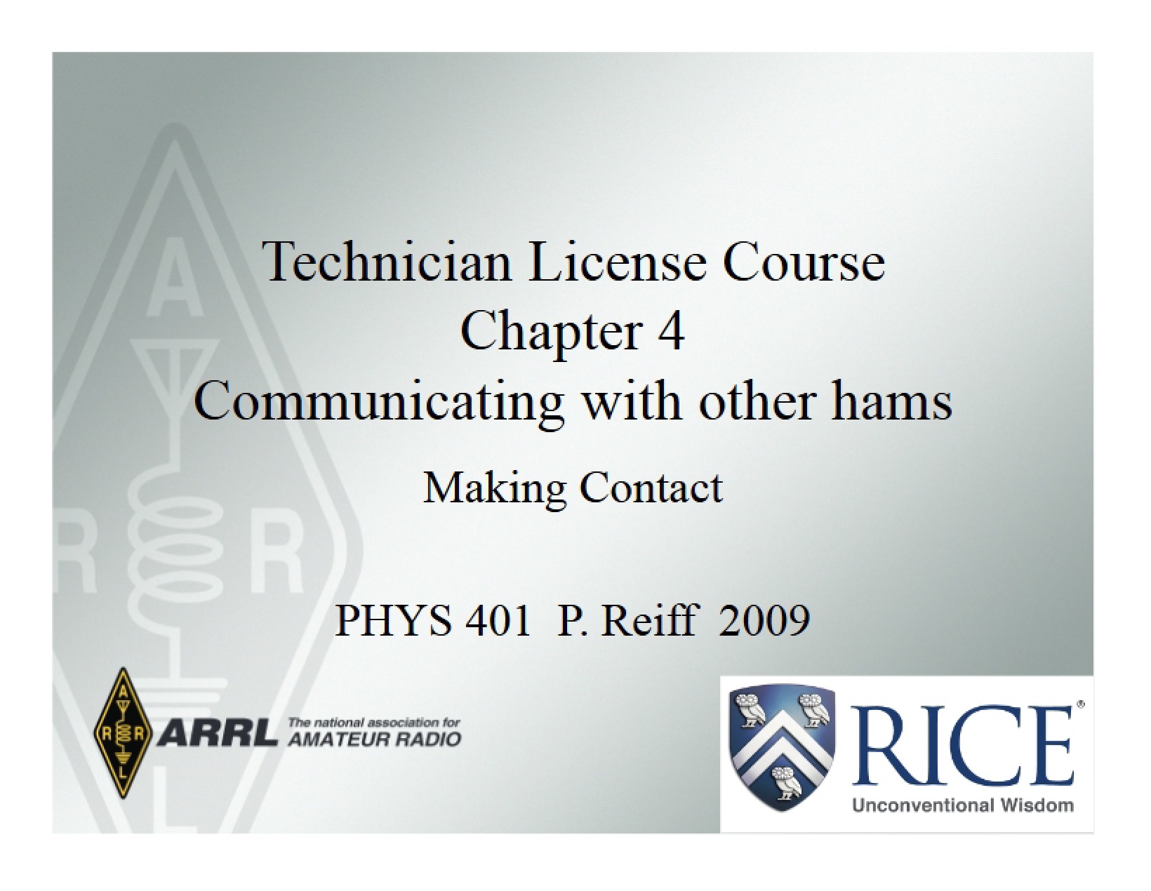 Course for Technician License