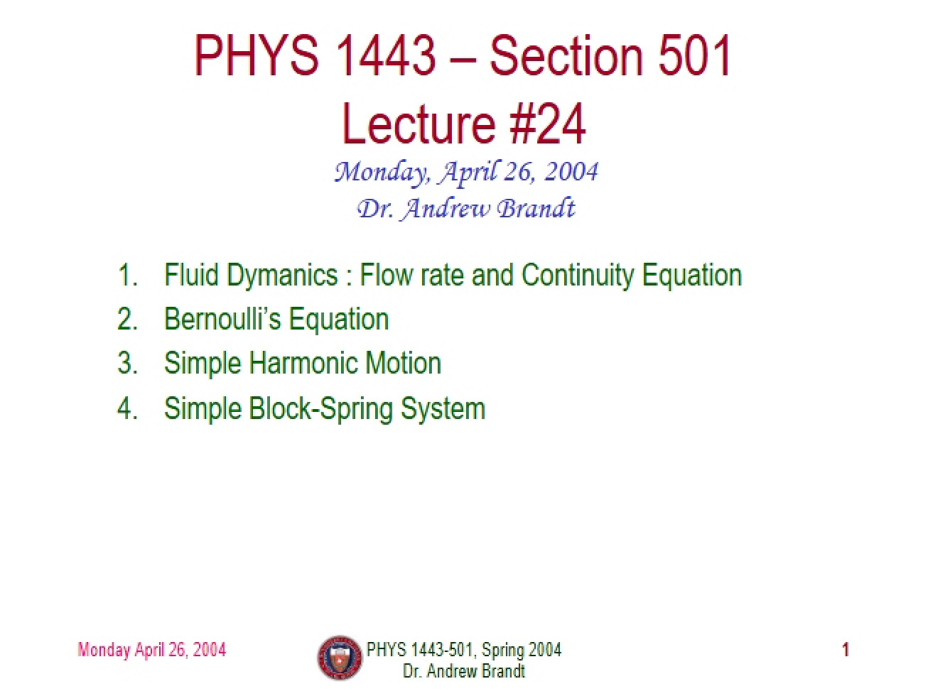 Notes from Lecture (23)