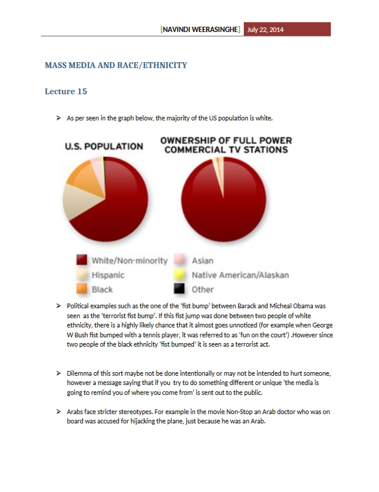 General Notes for Race, Class, and Gender
