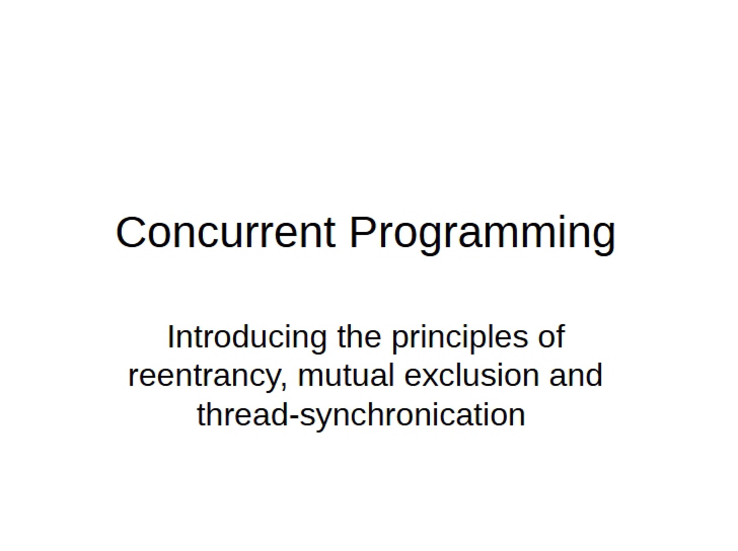 Programming Concurrently