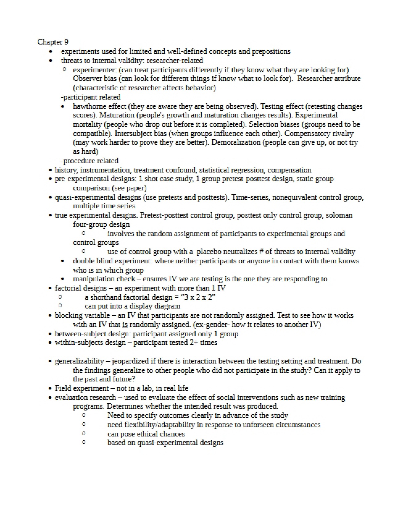 Research Methods Chapter Nine