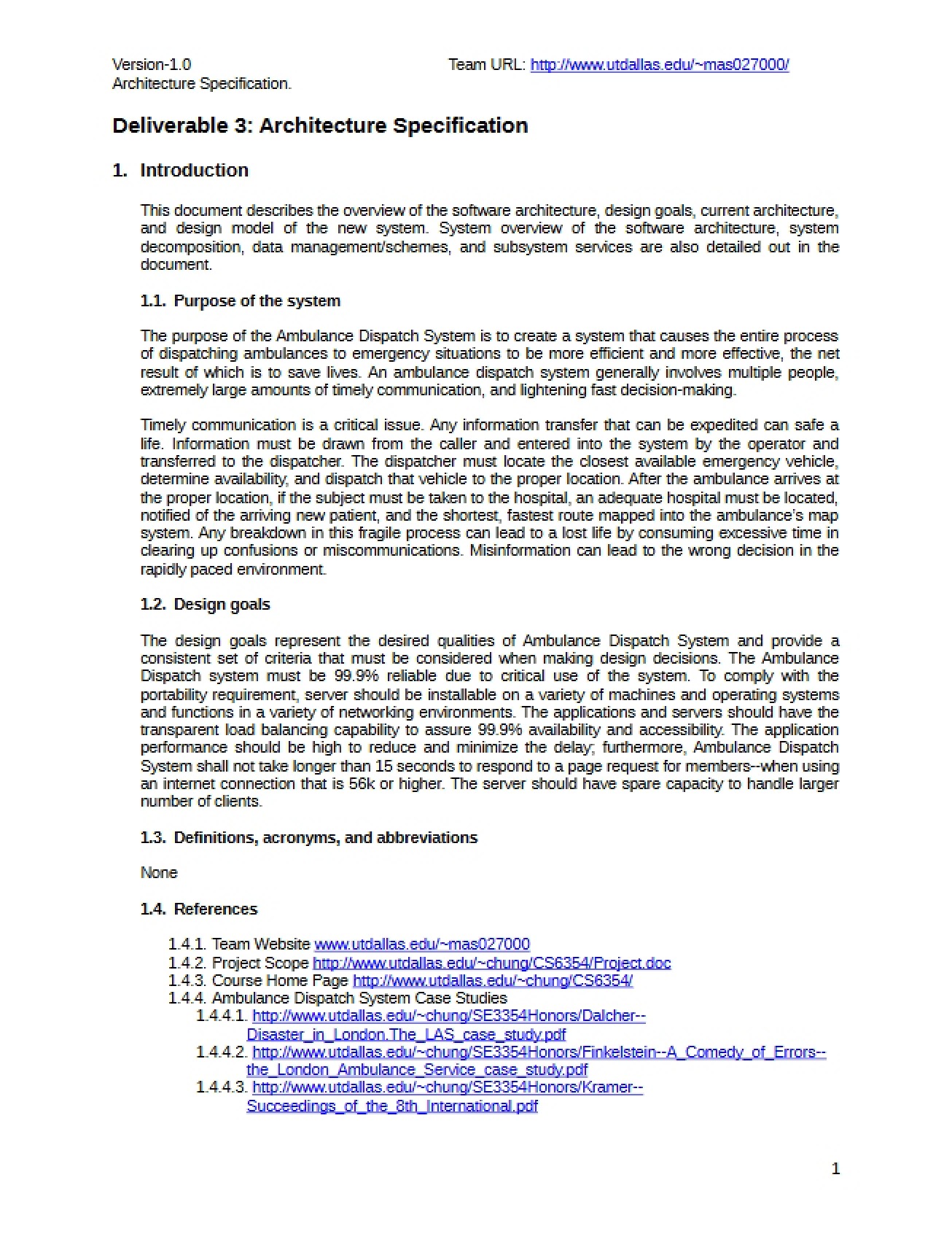 Architecture Spec Deliverable 3