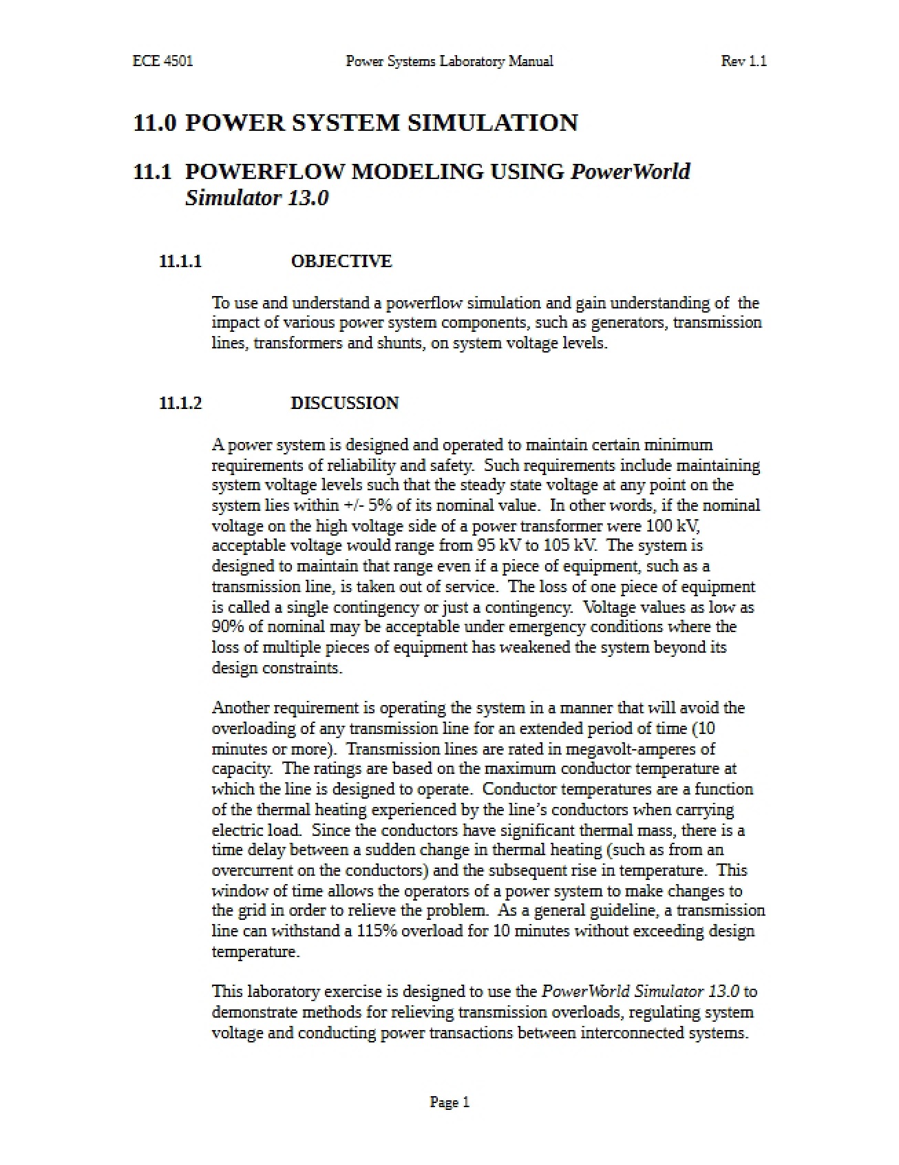 Simulation of Power Systems