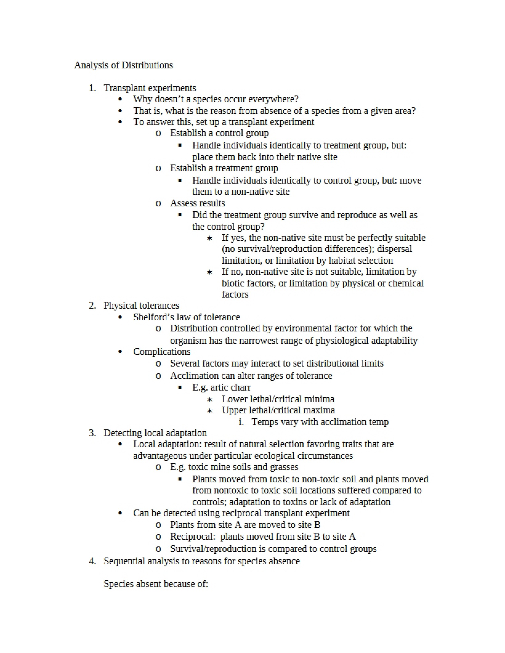 Distributions Analysis