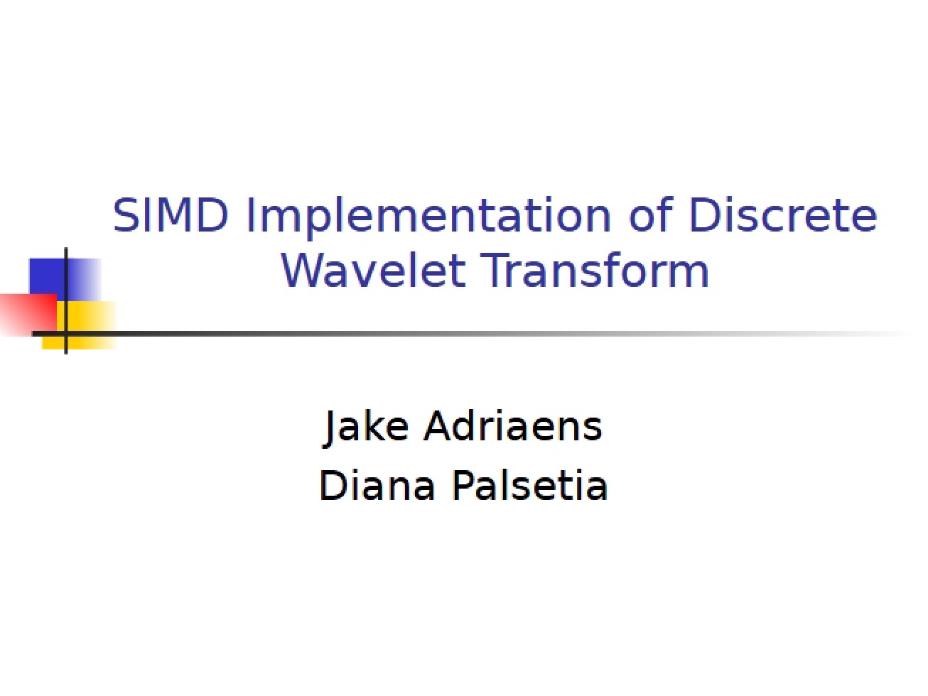 Discrete Wavelet Transform Implementation (SIMD)