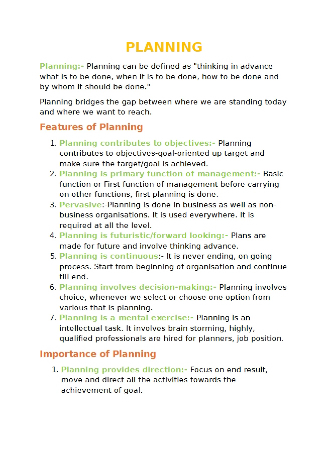Planning Module Overview