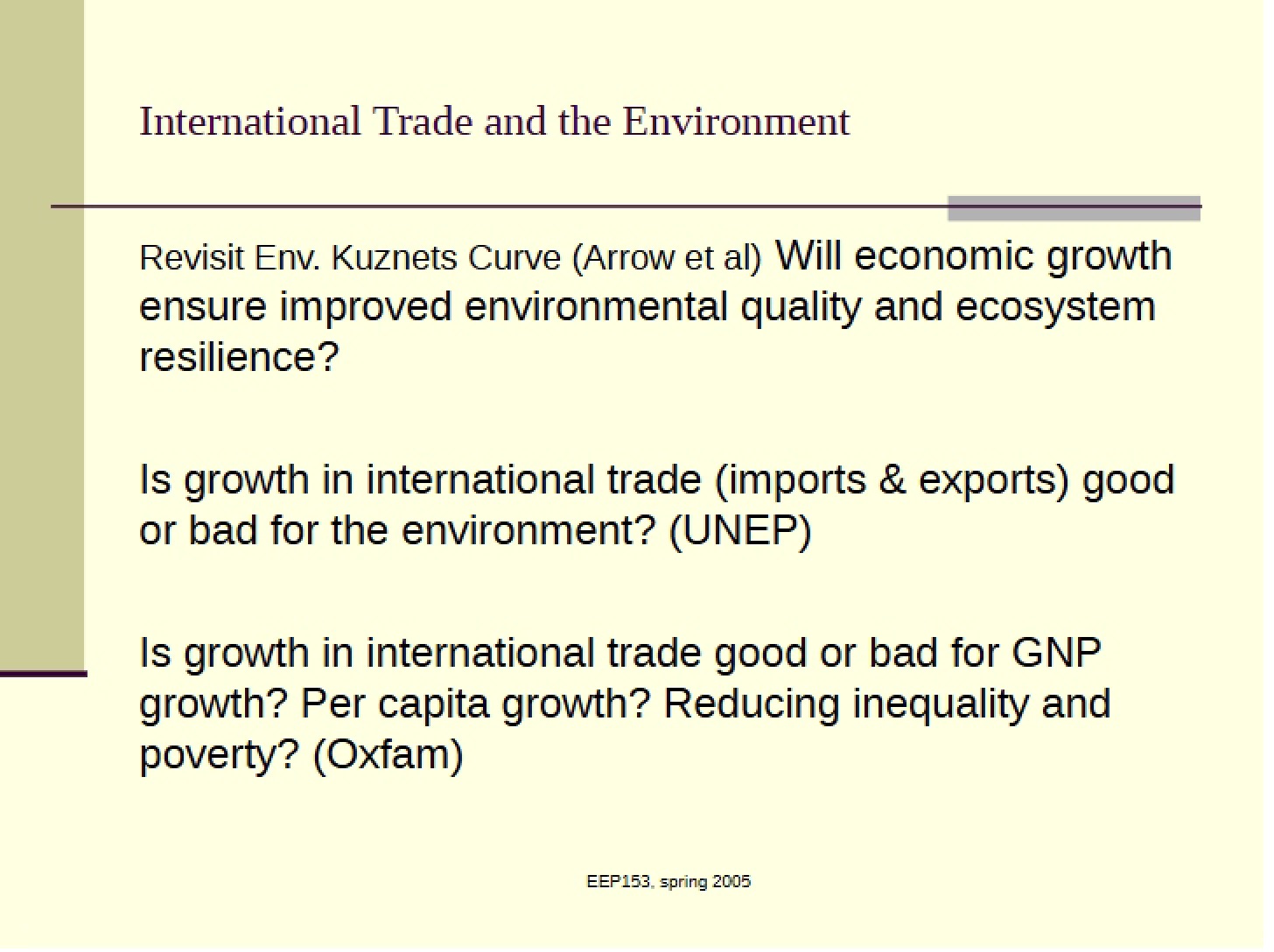 Environmental Impact of International Trade