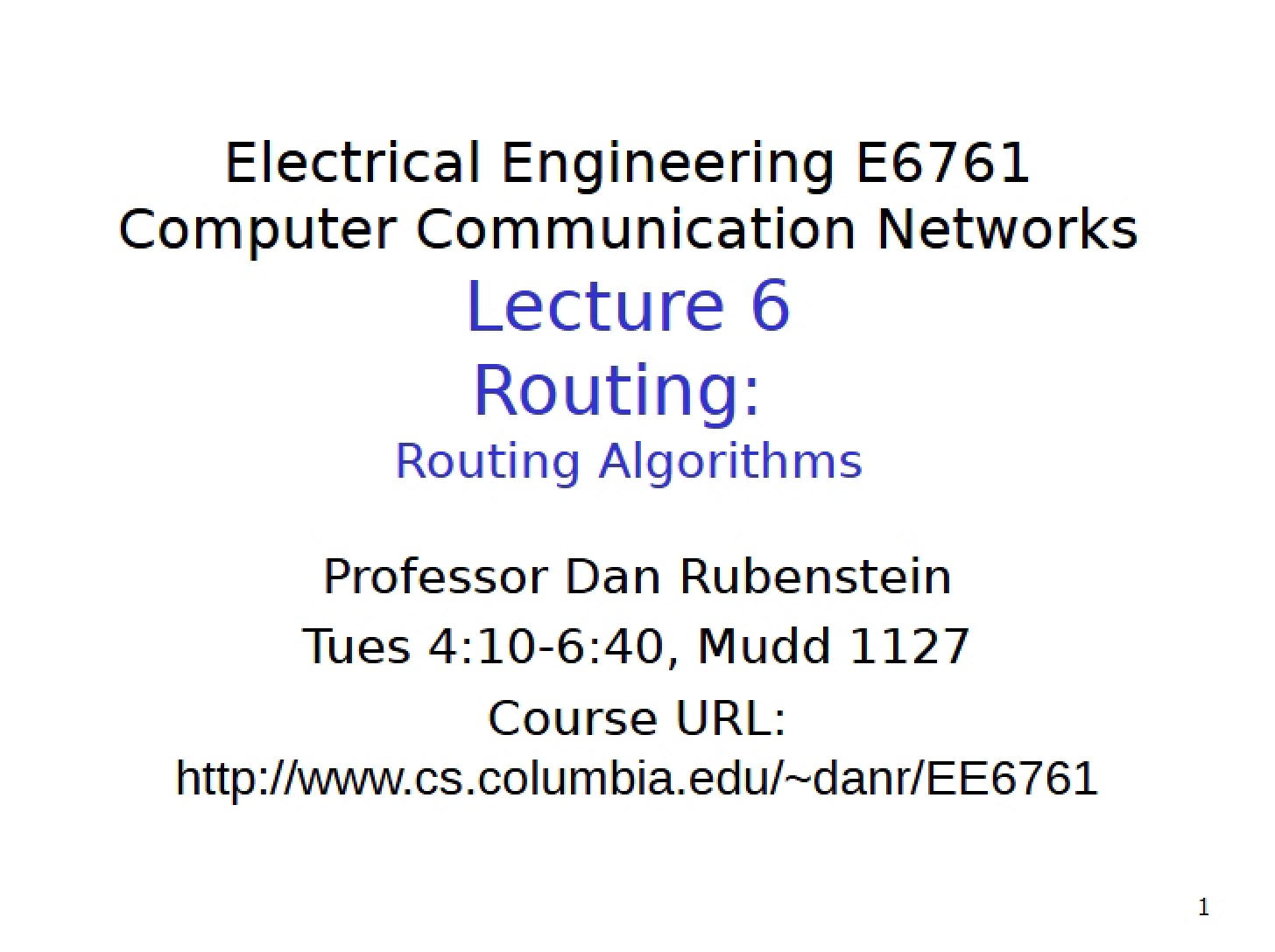 Algorithms for Routing