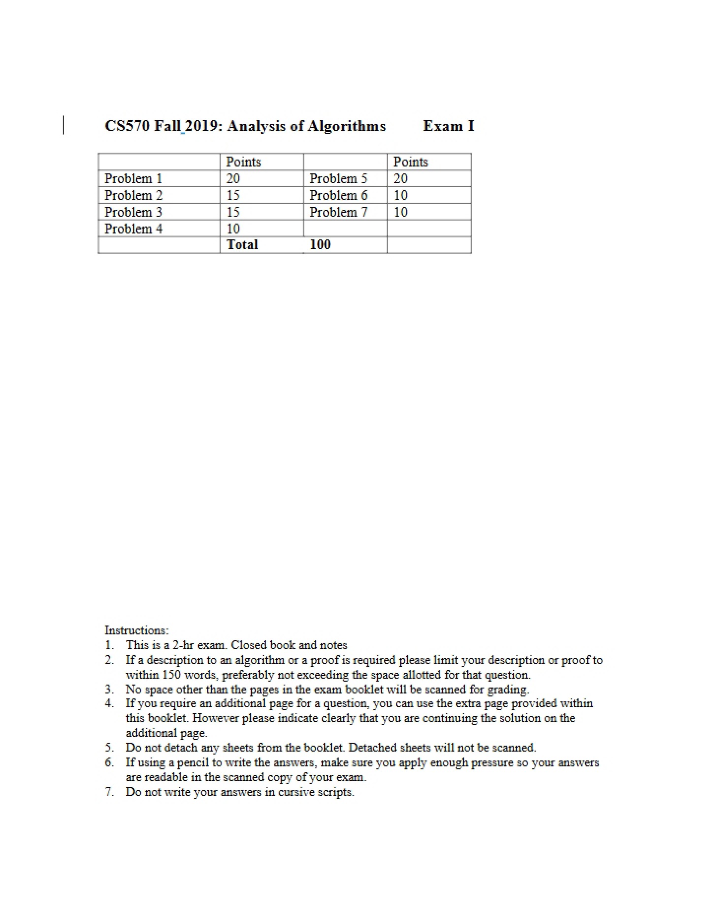 Solutions Fall 2019 Midterm 1