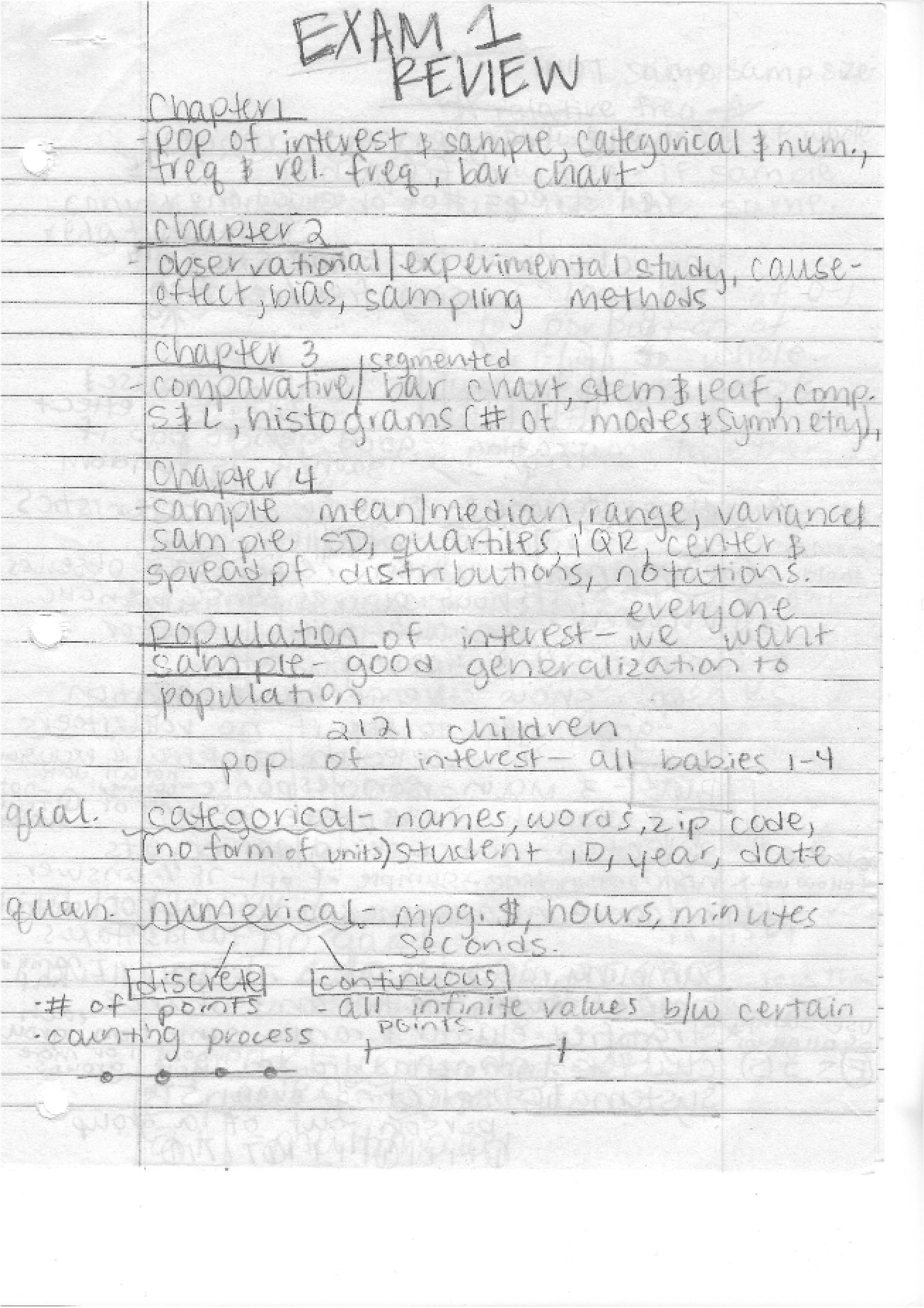 Review for Exam 1