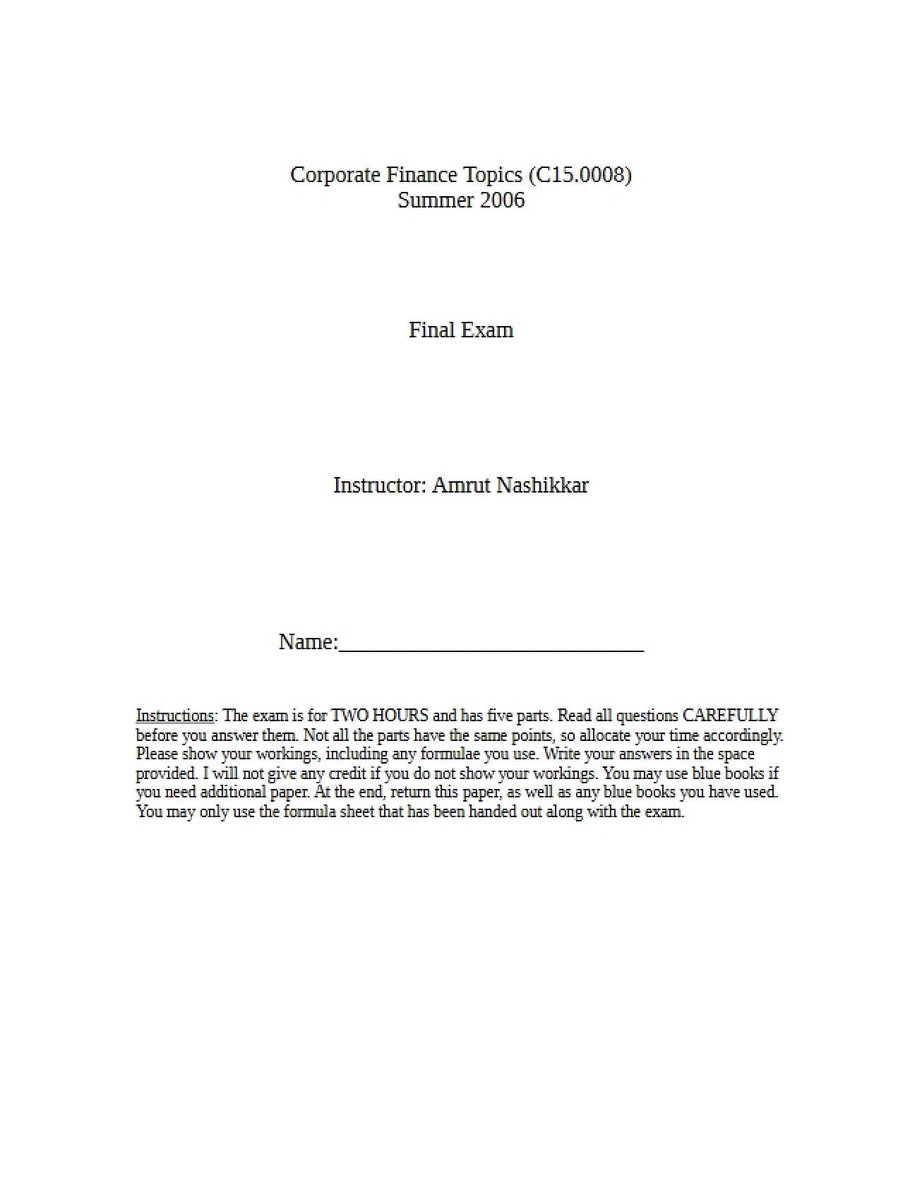 Exam Final