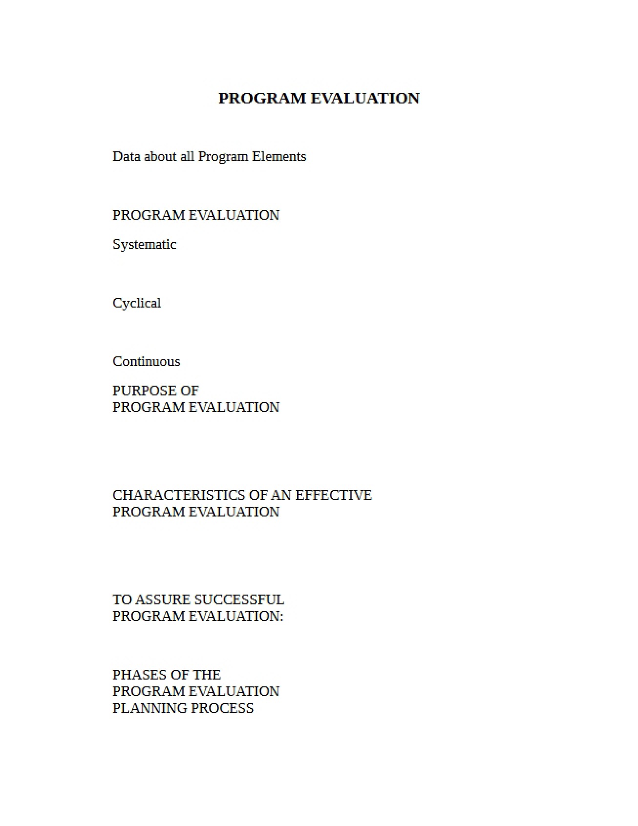 Evaluating Programs