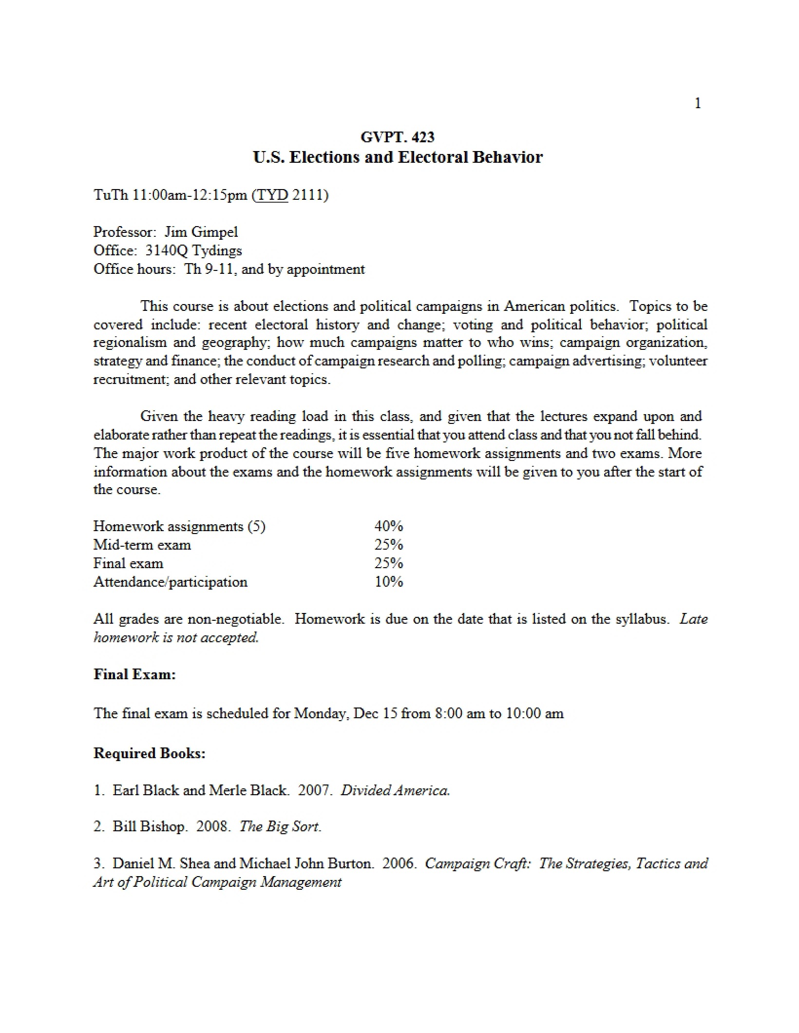 GVPT 423 Academic Plan