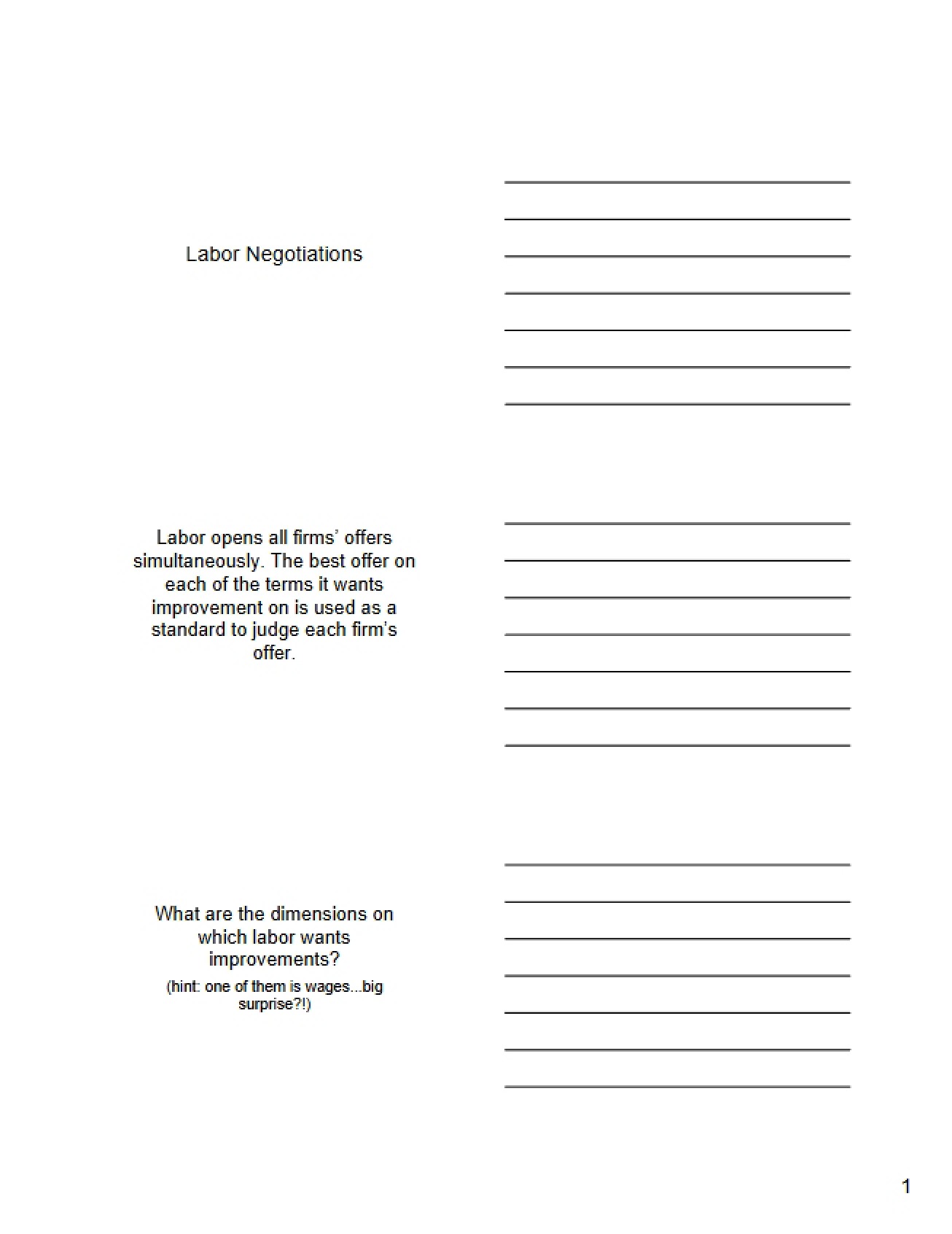 Negotiation of Labor