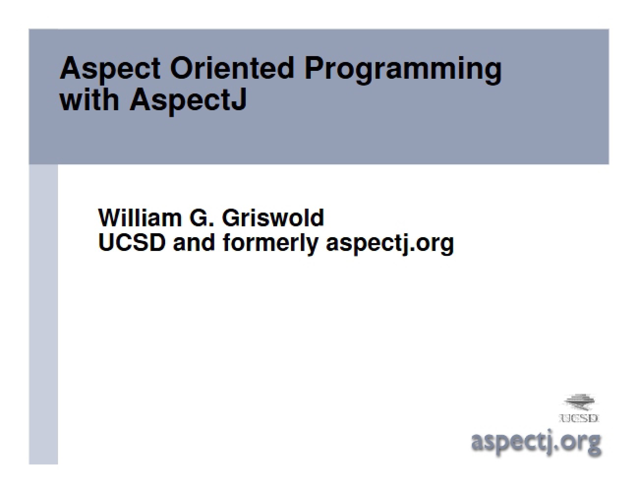AspectJ and Aspect-Oriented Design