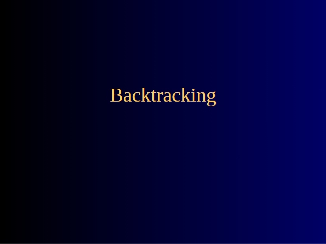 Backtracking Logic