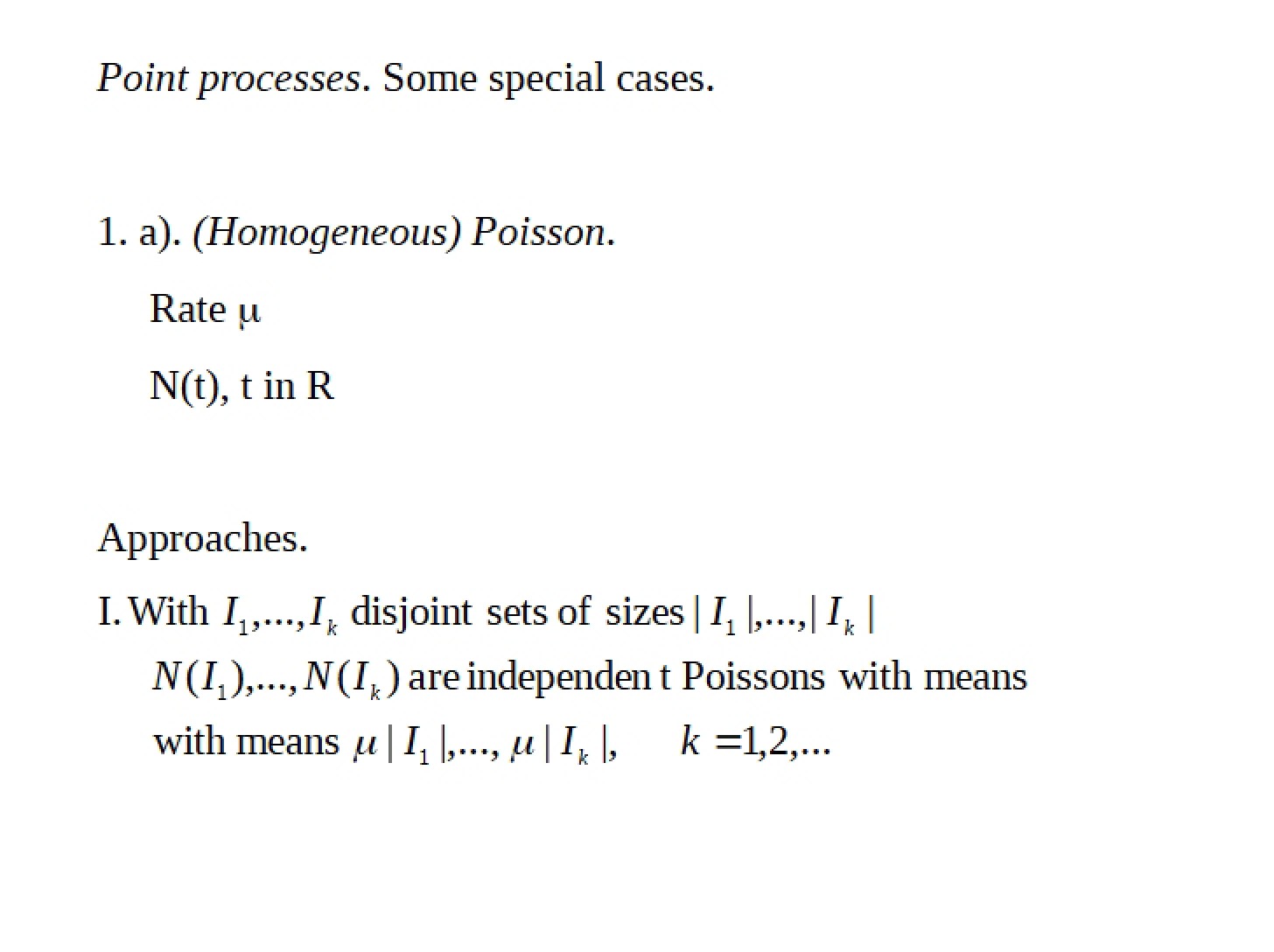 Processes of Points