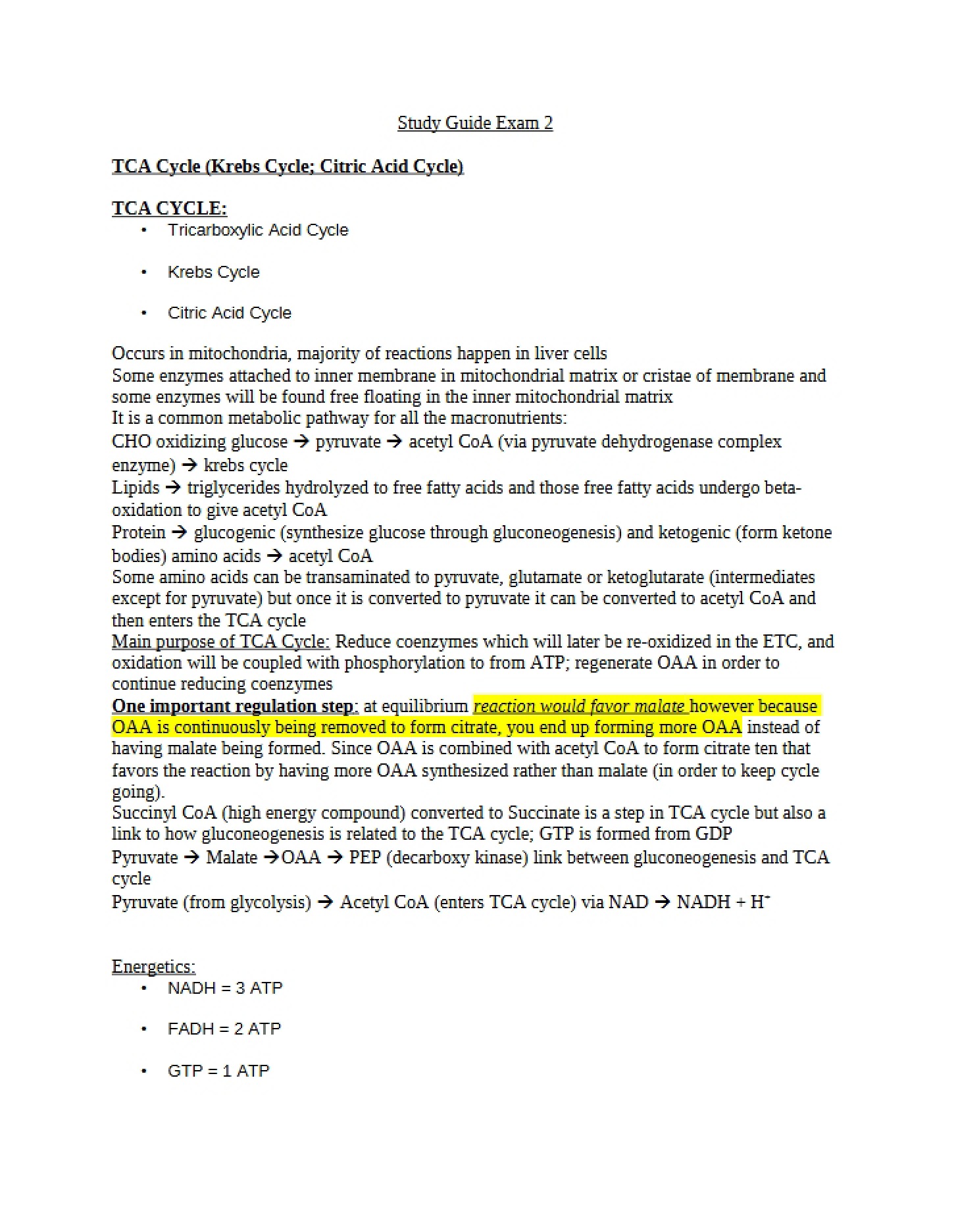Prep Outline for Test Two