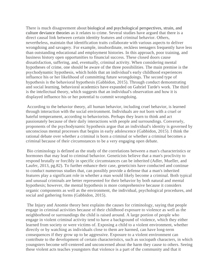 CMRJ 303 - Biological and Psychological Perspectives