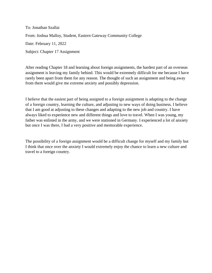 Cultural Immersion and Challenges in Foreign Assignments