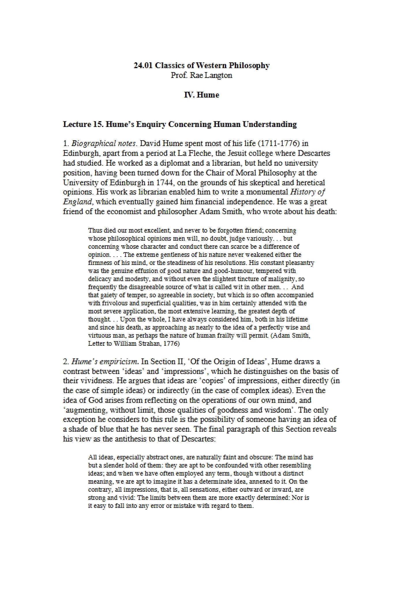 Philosophy of Hume
