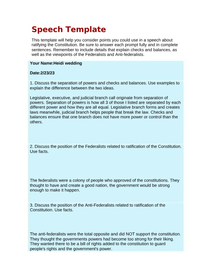 CIVICS04 Speech Template