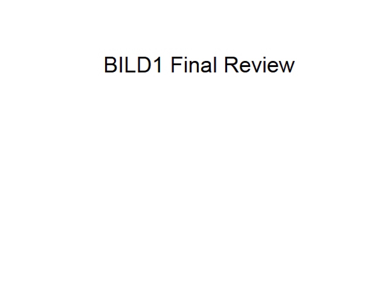 Review for Finals