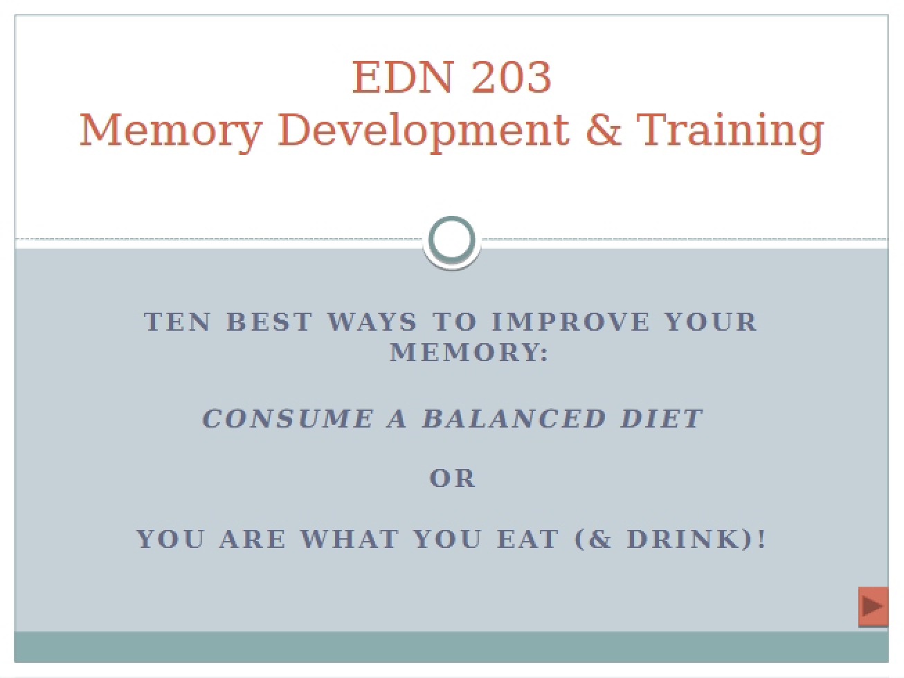 Memory Training and Development