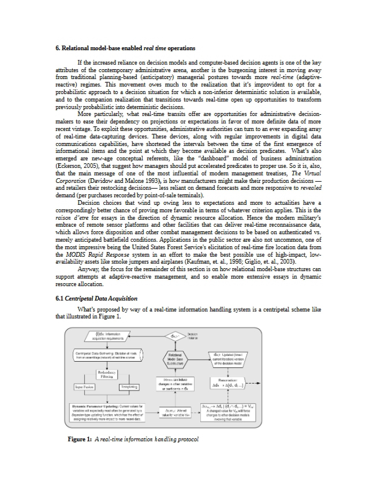 Real-Time Operations based on Relational Models