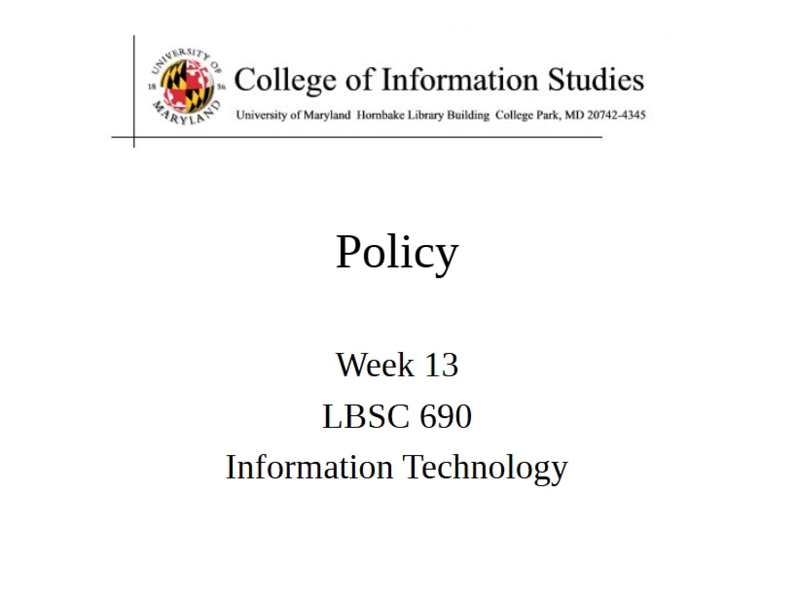 Week 13 Material