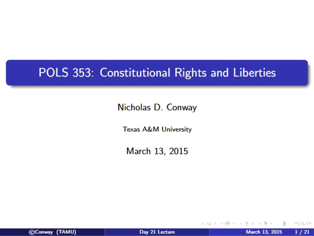 POLS 353 Constitutional Rights and Liberties