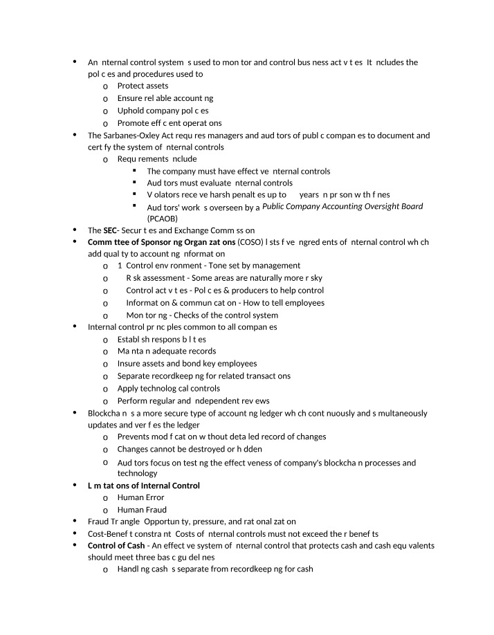 Accounting Chapter 6 - ACC 1209