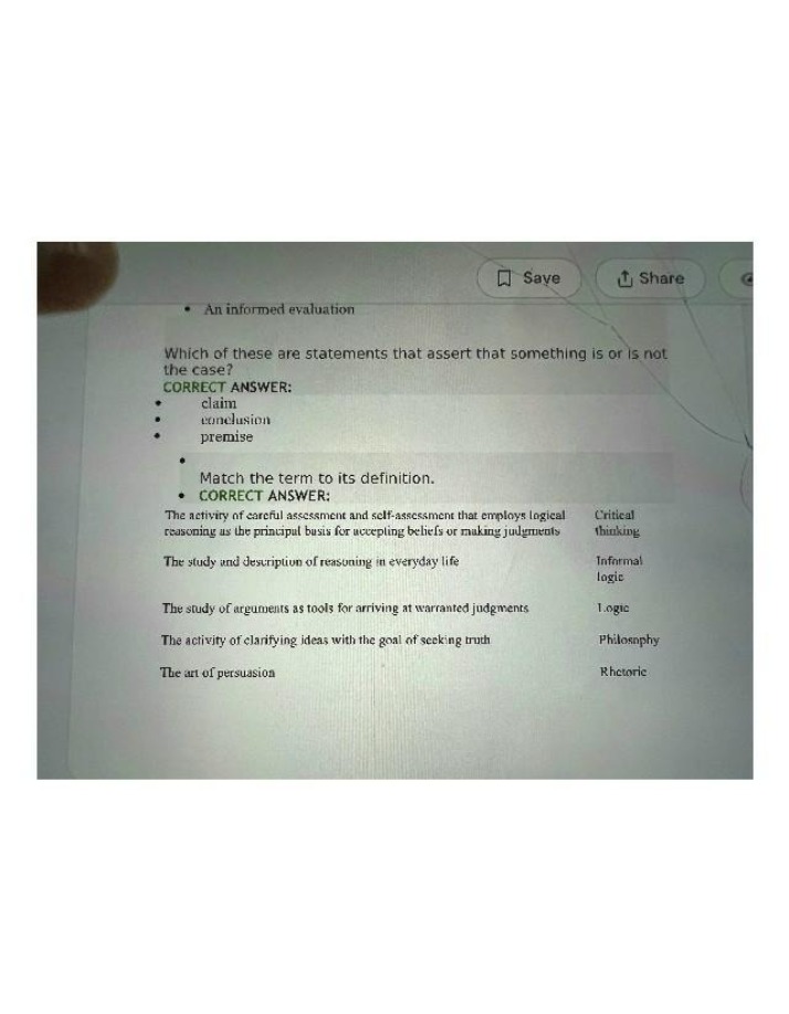 Guide to Evaluating Claims and Understanding Statements