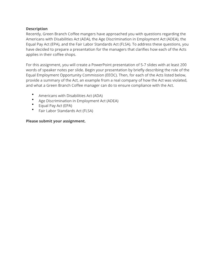 ADA, ADEA, EPA, and FLSA Compliance