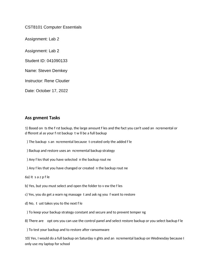 Solutions for Lab 2 - CST8101 Computer Essentials